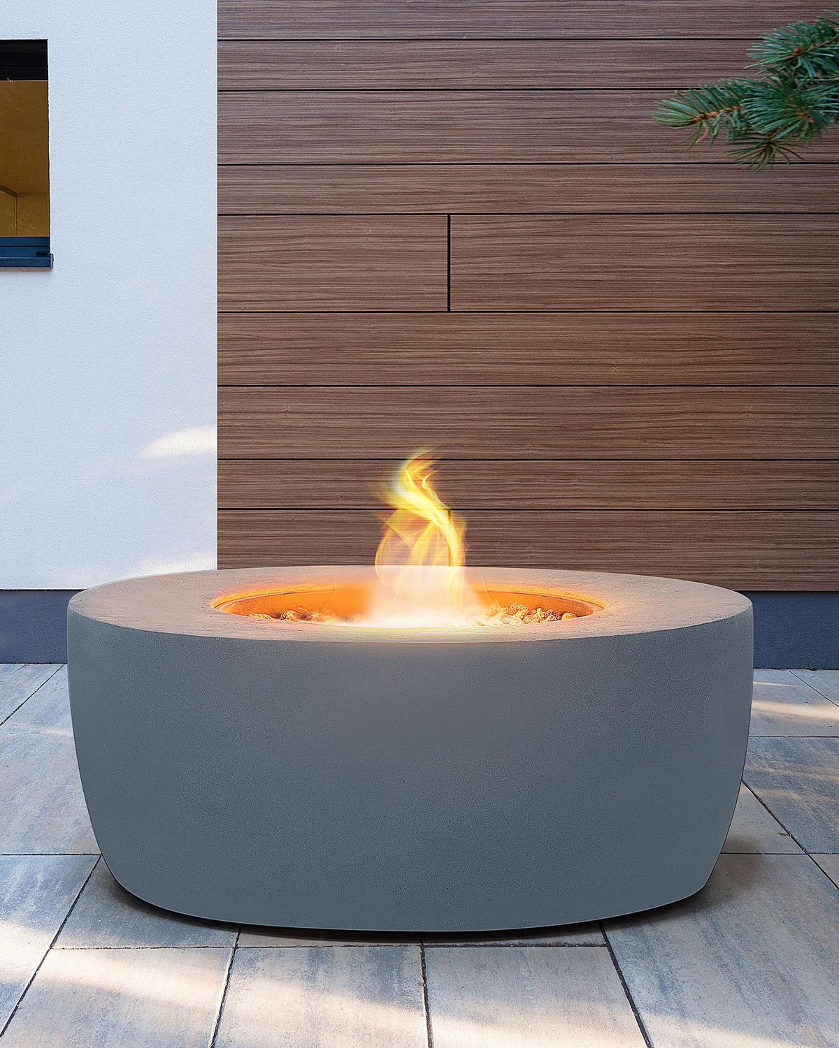 FEUERSTELLE Grau Indus - Dunkelgrau, Naturmaterialien (92/38/92cm) - Beliani