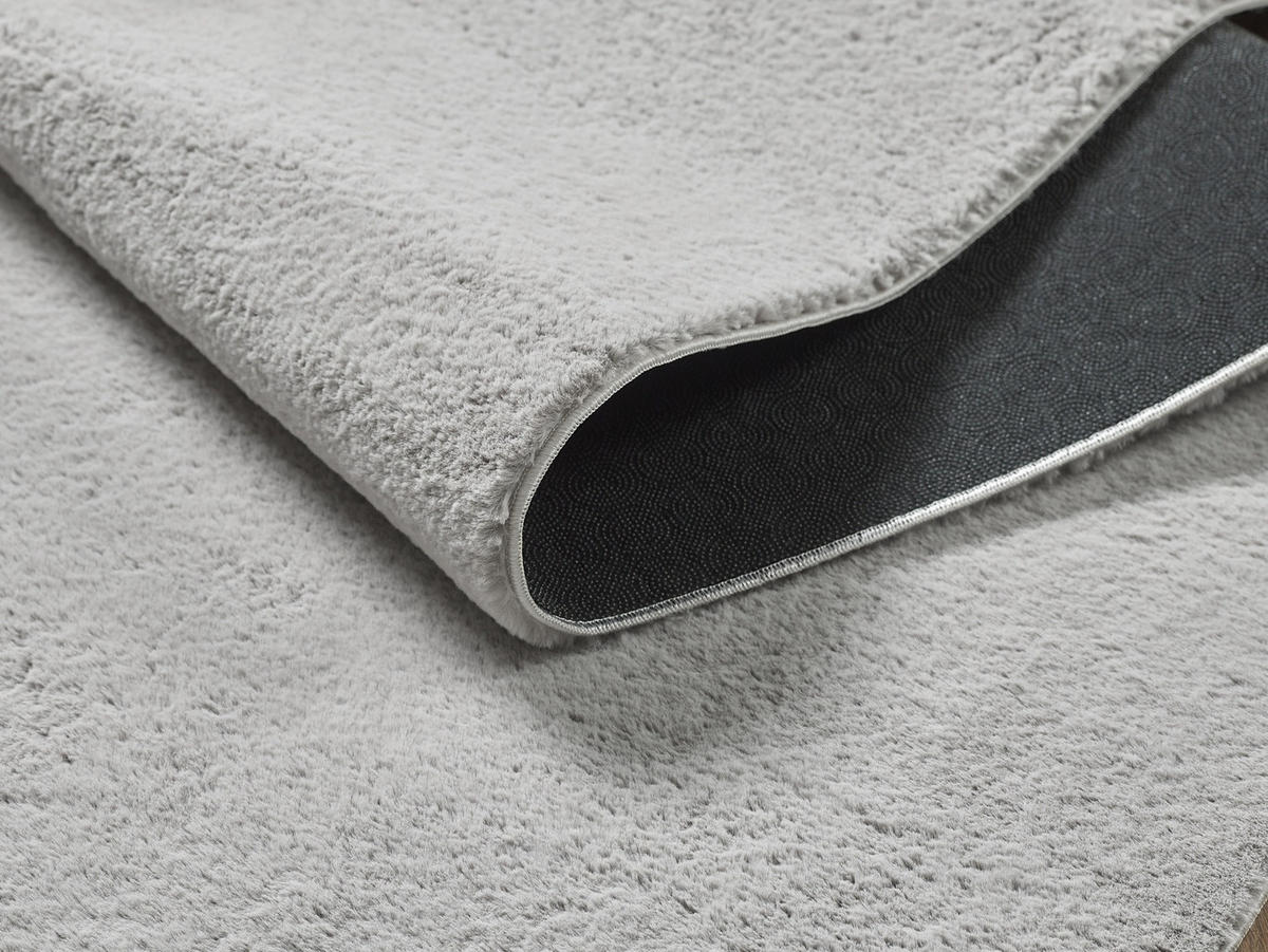 KURZFLORTEPPICH Antirutsch Uni RUTOR Polyester Grau 120 x 160 cm - Grau, Textil (120/160cm) - KADIMA DESIGN