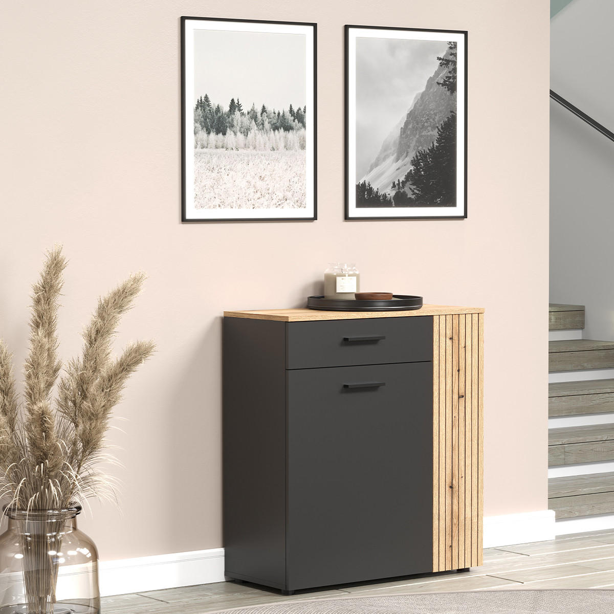 SCHUHSCHRANK Esteban Anthrazit - Anthrazit, Holzwerkstoff (80/88/36cm) - Trendteam