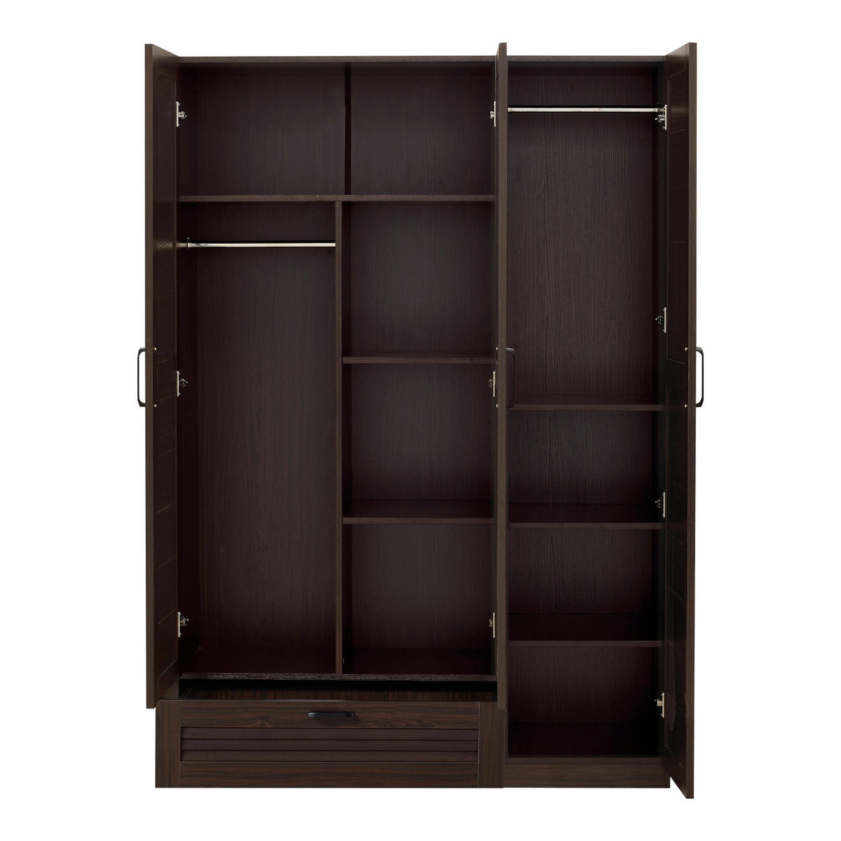 KLEIDERSCHRANK Finning - Walnussfarben, Holzwerkstoff (120/176/52cm) - [en.casa]