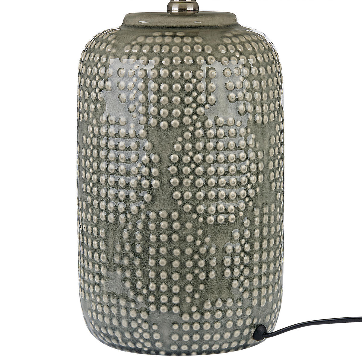 TISCHLAMPE Mussel 34/34/47 cm - Grau, Keramik (34/14/47cm) - Beliani
