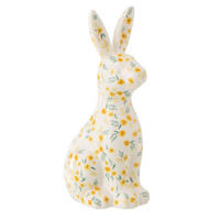 DEKO KANINCHEN BLUMEN - Multicolor, Keramik (7.5/20/10.5cm) - J-Line