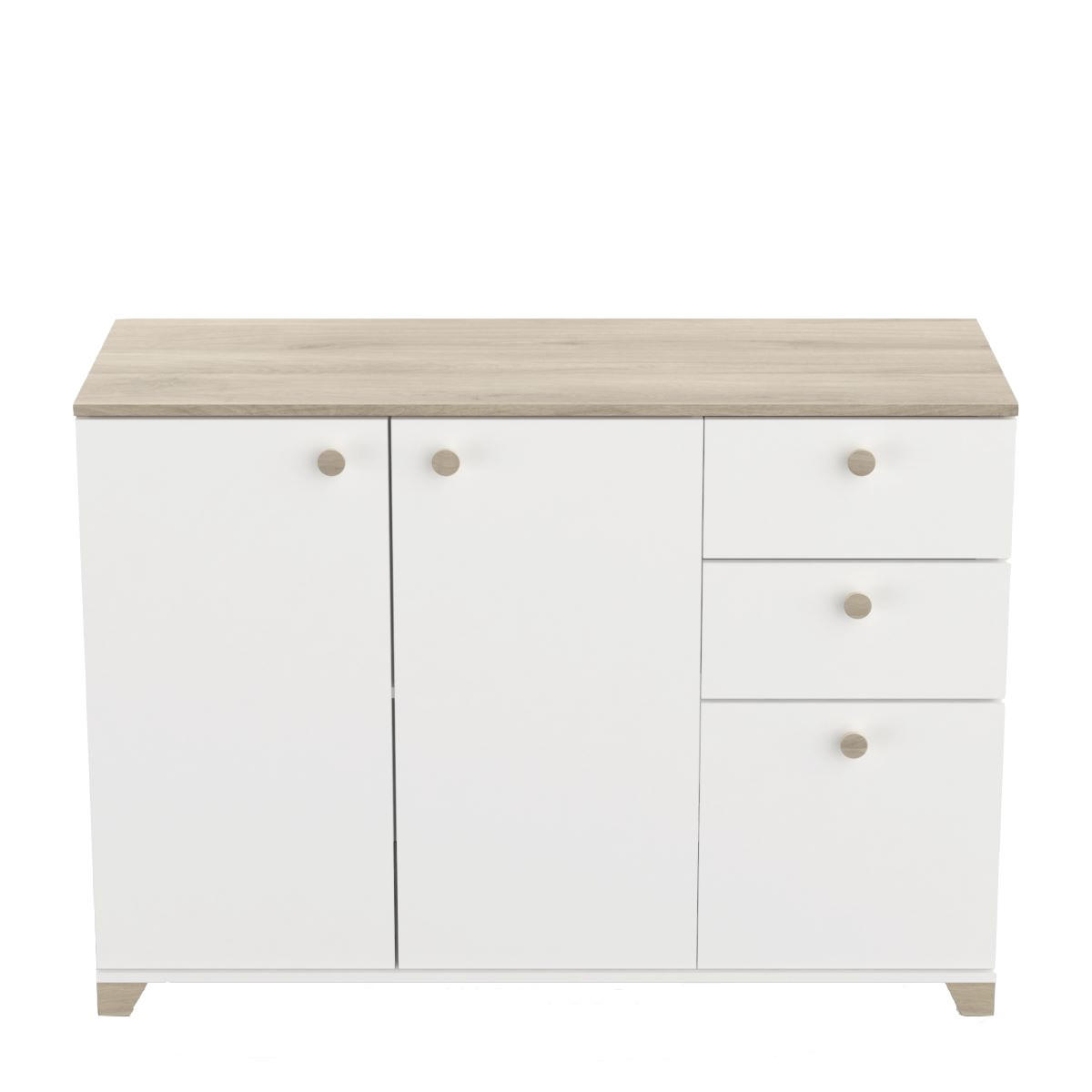SIDEBOARD 2+1 Türen und 2 Schubladen - izzy 119,6/41,9/85,1 cm - Apfelbaumfarben, Holzwerkstoff (41.9/85.1/119.6cm) - Calicosy