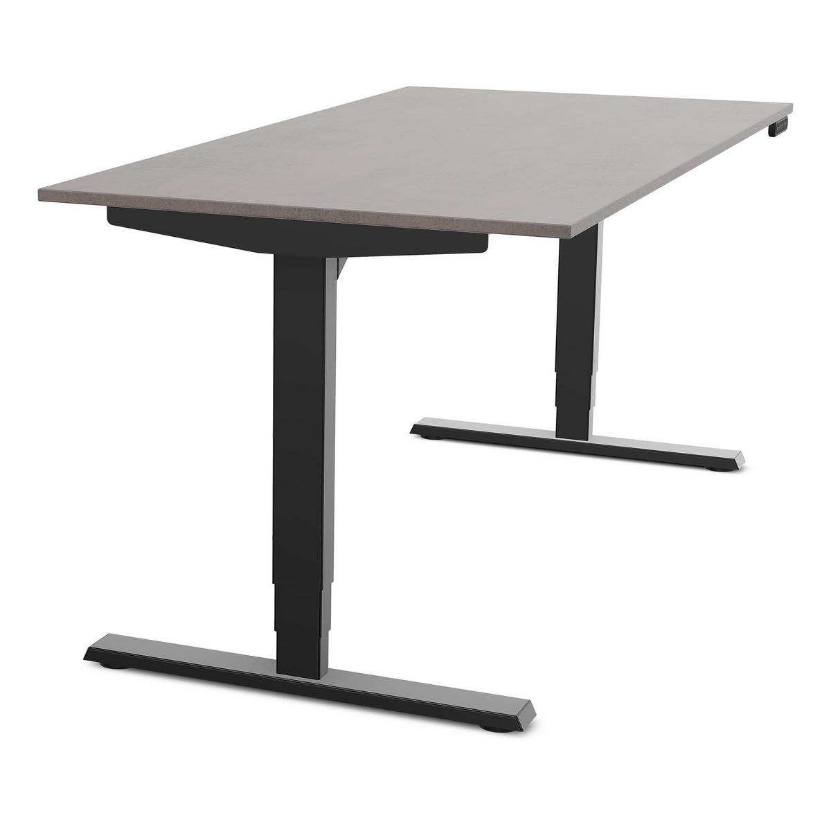 SCHREIBTISCH Elektrisch höhenverstellbarer Schreibtisch Y-Line Sichtbeton Anthrazit Schwarz 180/80/62-127cm - Schieferfarben/Schwarz, Holzwerkstoff/Metall (80/180/127cm) - ASSMANN