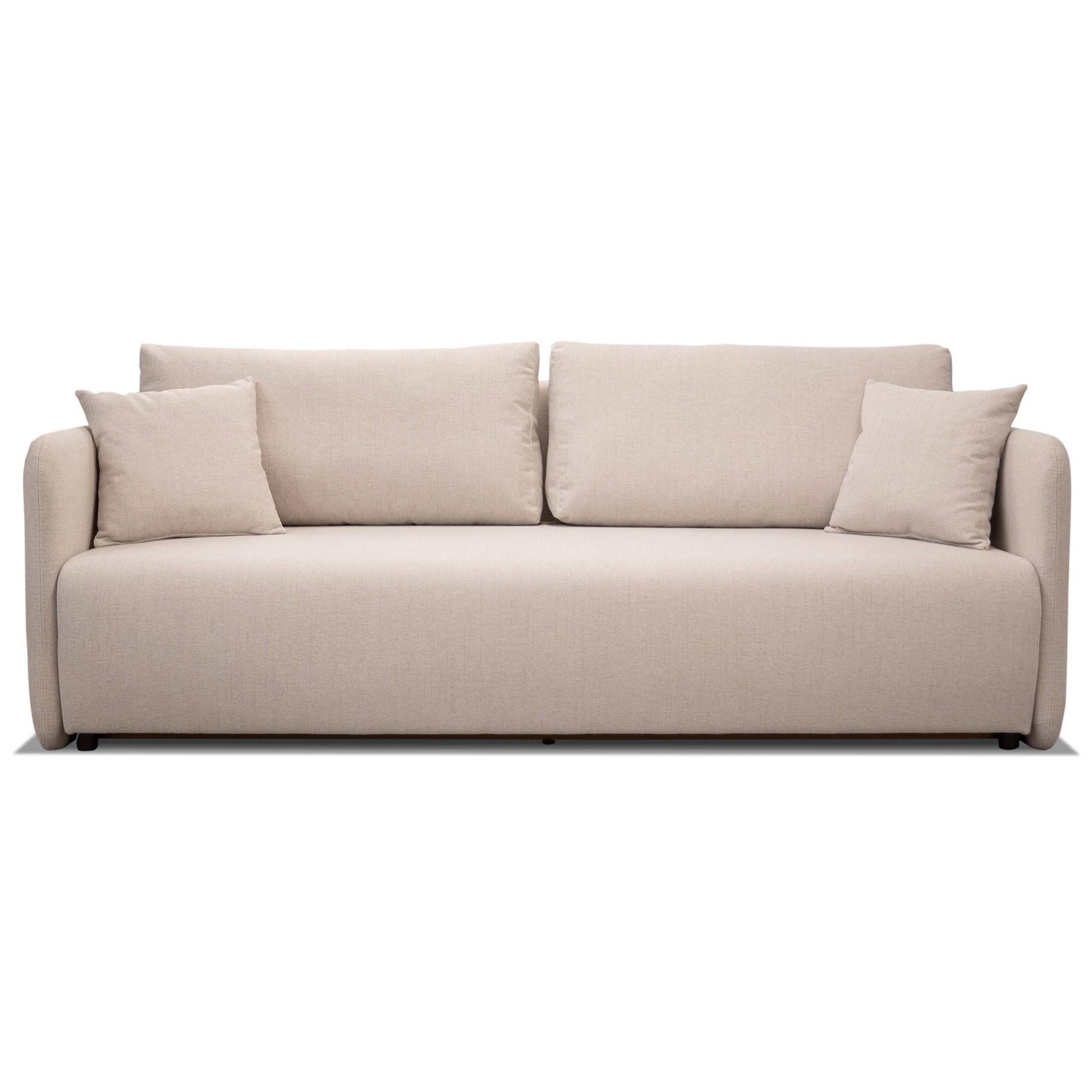 SOFA Anvio hellbeige mit Schlaffunktion - Ecru/Schwarz, Kunststoff/Textil (220/88/100cm) - Selsey