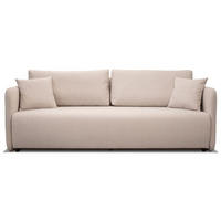 SOFA Anvio hellbeige mit Schlaffunktion - Ecru/Schwarz, Kunststoff/Textil (220/88/100cm) - Selsey