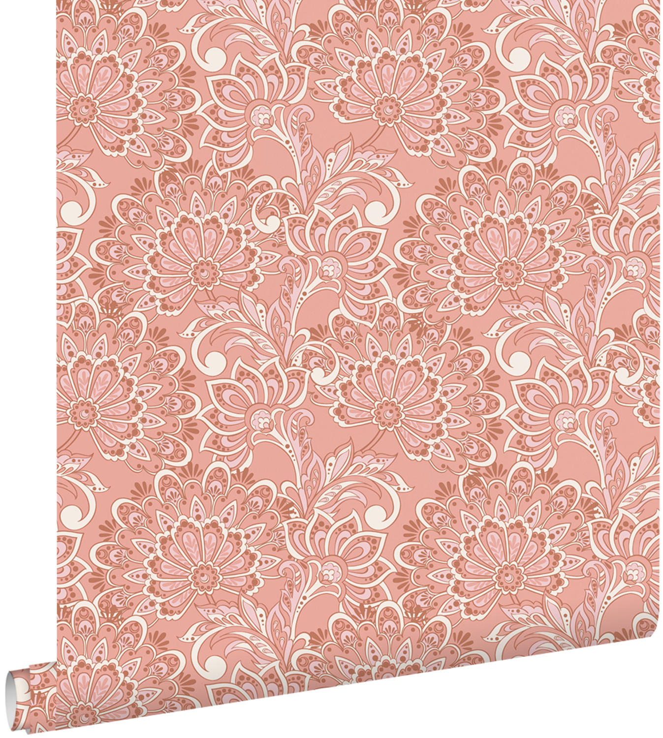 TAPETE Blumenmuster 50 x 900 cm - Terracotta, Papier (50/900cm) - ESTAhome