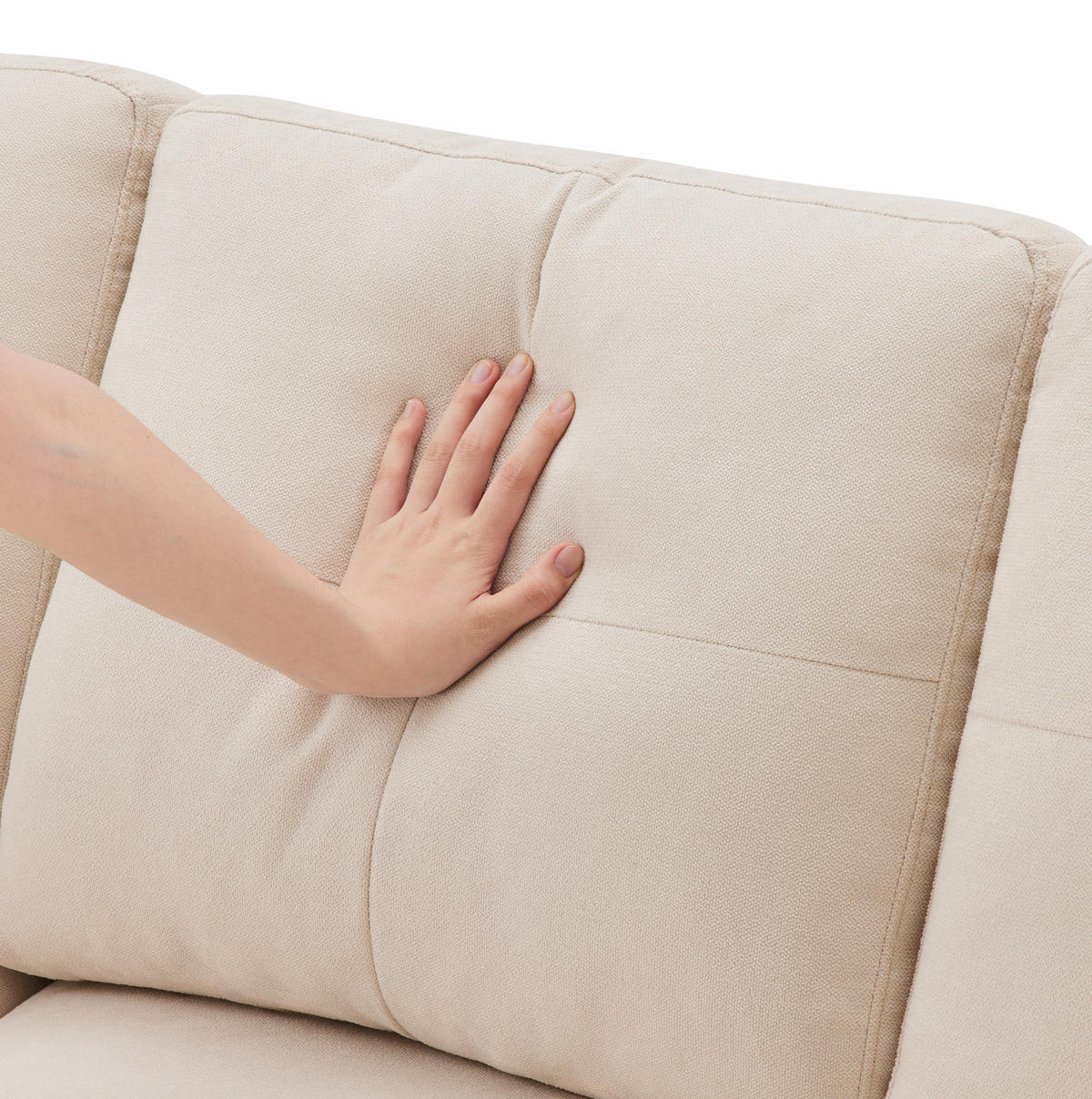 ECKSOFA in Leinenoptik Beige 129x175x90 cm mit Stauraum und beidseitig platzierbarer Chaiselongue - Beige, Textil (175/129cm) - IVMEU