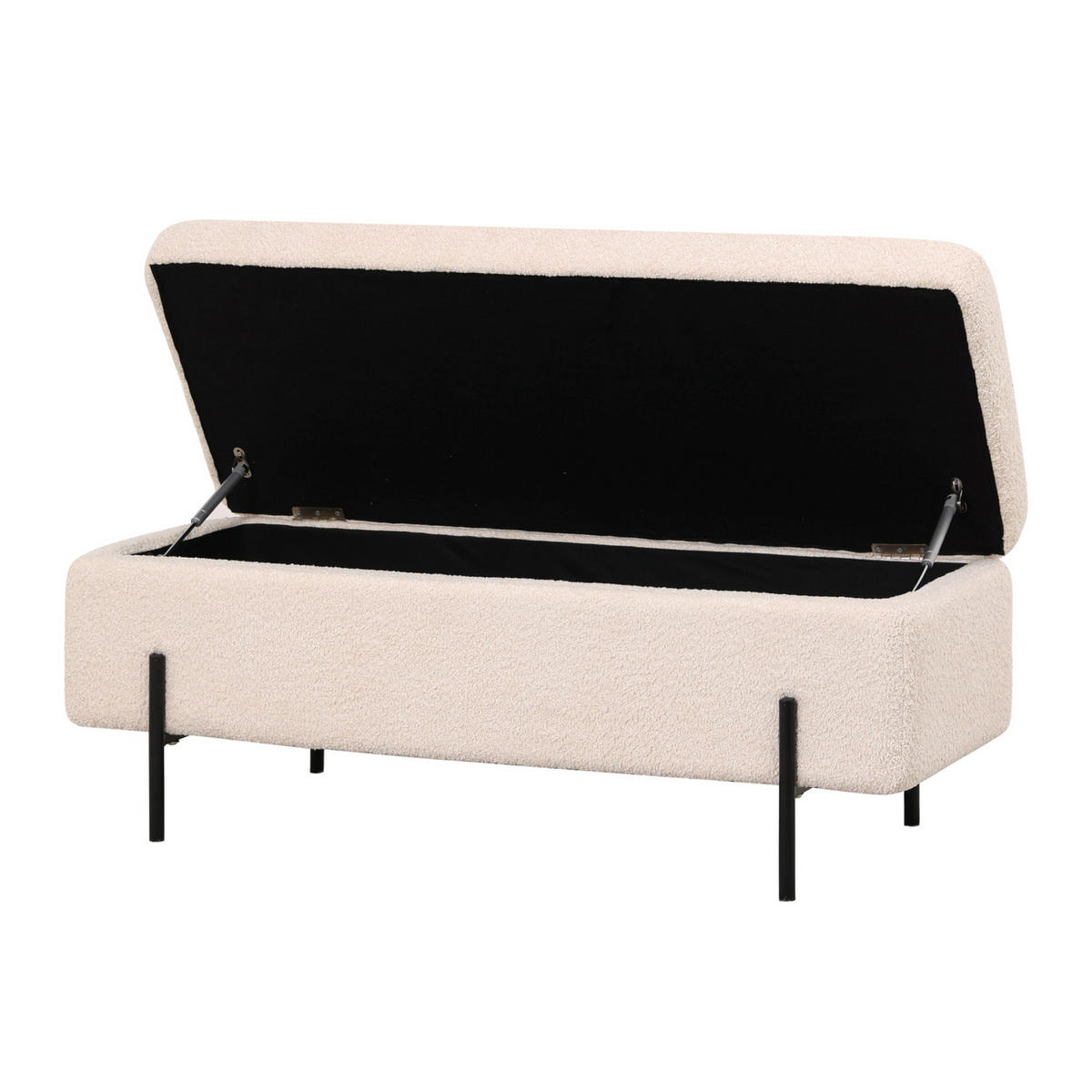 AUFBEWAHRUNGSBANK aus Bouclé, beige - Beige, Metall (110/40/45cm) - Giga Meubel