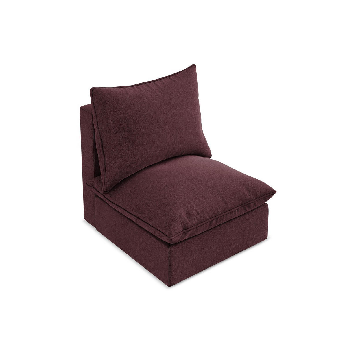 SOFAELEMENT Samt Stoff Rot - Bordeaux/Schwarz, Holzwerkstoff/Kunststoff (75/77/90cm) - LaMiaSofa