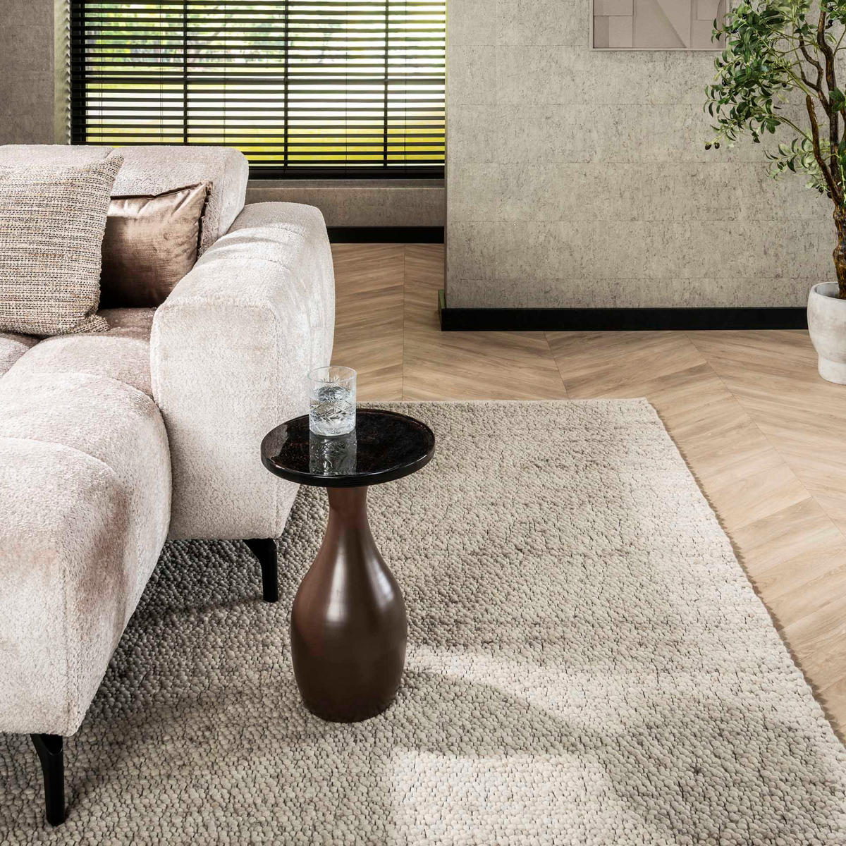 BEISTELLTISCH Eclipse Braun 30/30/45 cm - Kupferfarben, Glas (30/30/45cm) - Hoyz Collection