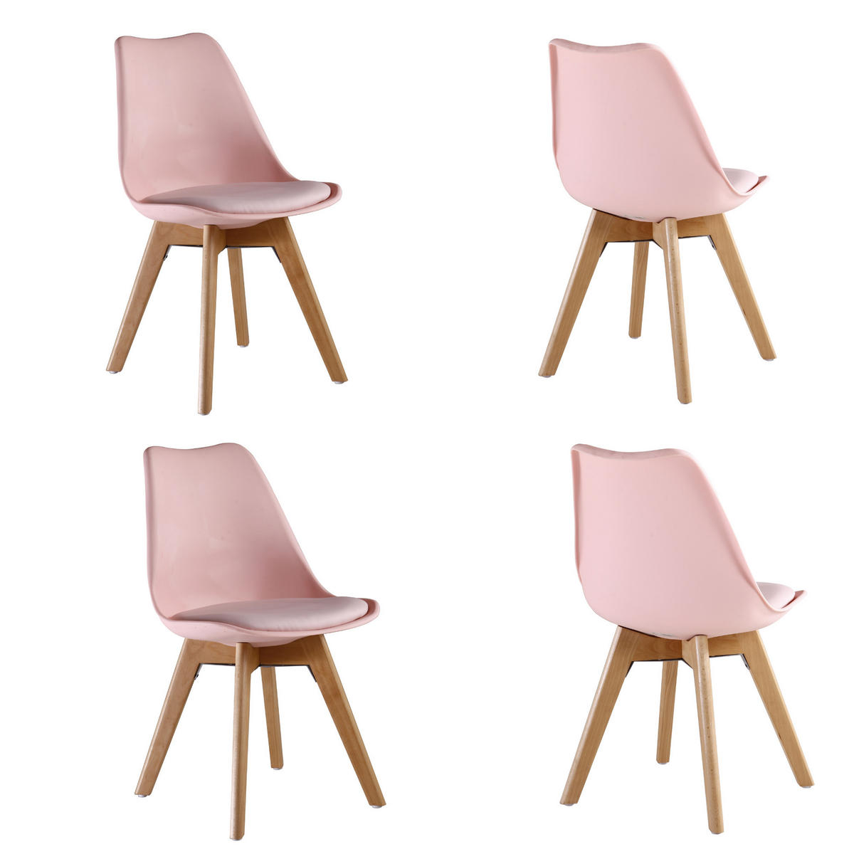 ESSZIMMERSTUHL Kunststoff 4-teilig Rosa - Pink, Kunststoff (48/83/44cm) - Life Interiors