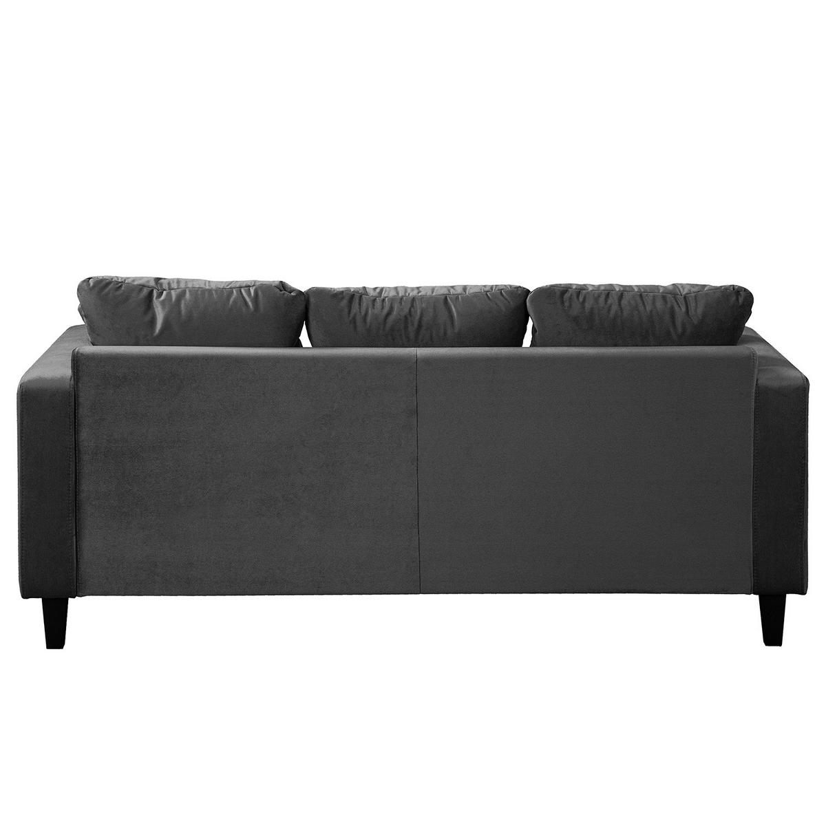 2-SITZER SOFA - Samt - Anthrazit, Textil (178/85/90cm) - home24