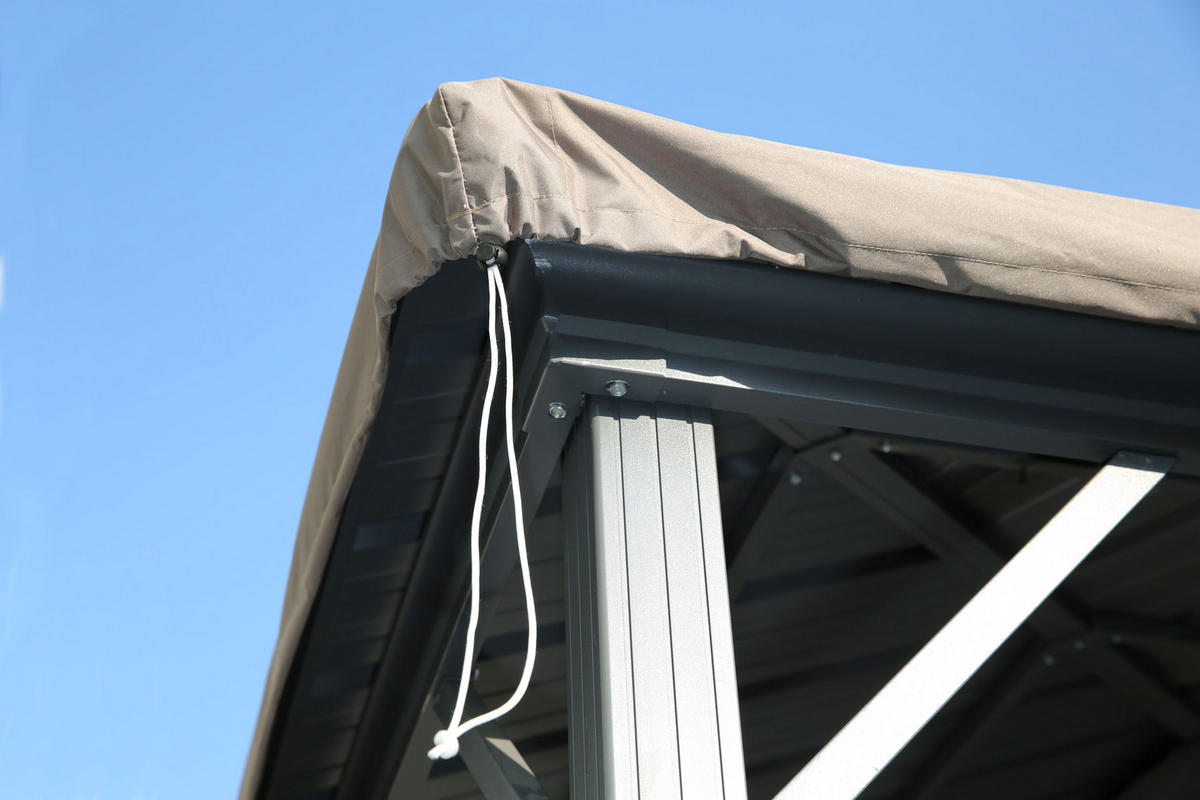 SCHUTZHAUBE 3x3m Hardtop Gartenpavillon Antik Pavillon Partyzelt Taupe - Taupe, Textil (300/1/300cm) - QUICK STAR