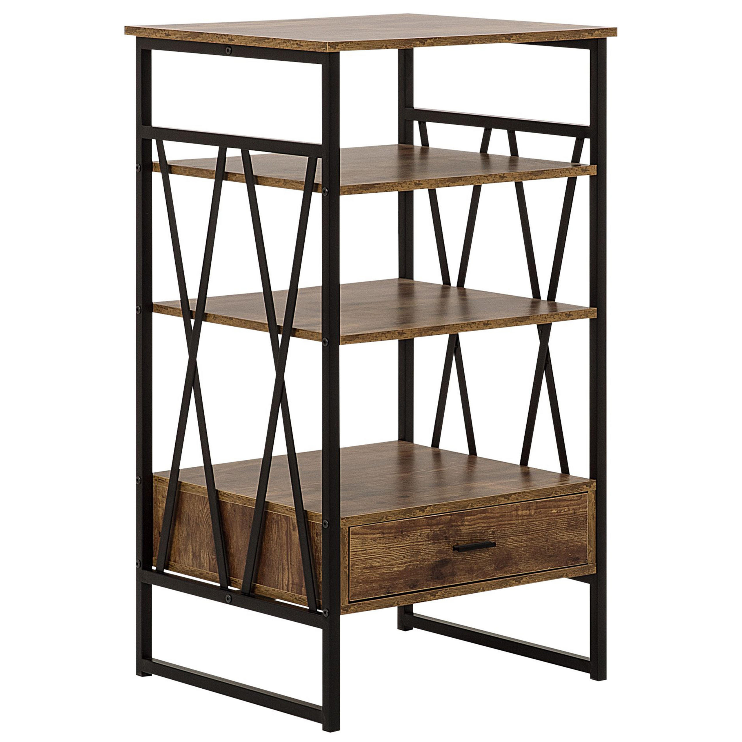 REGAL 3 Fächer Keene - Dunkelbraun, Holzwerkstoff (56/101/51cm) - Beliani