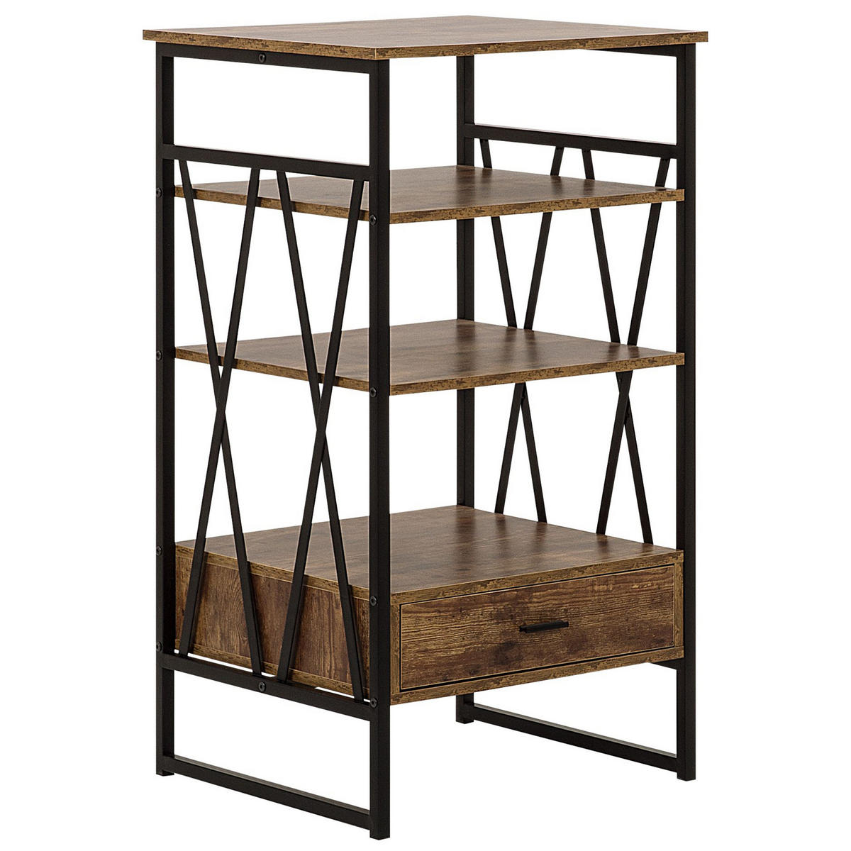 REGAL 3 Fächer Keene - Dunkelbraun, Holzwerkstoff (56/101/51cm) - Beliani