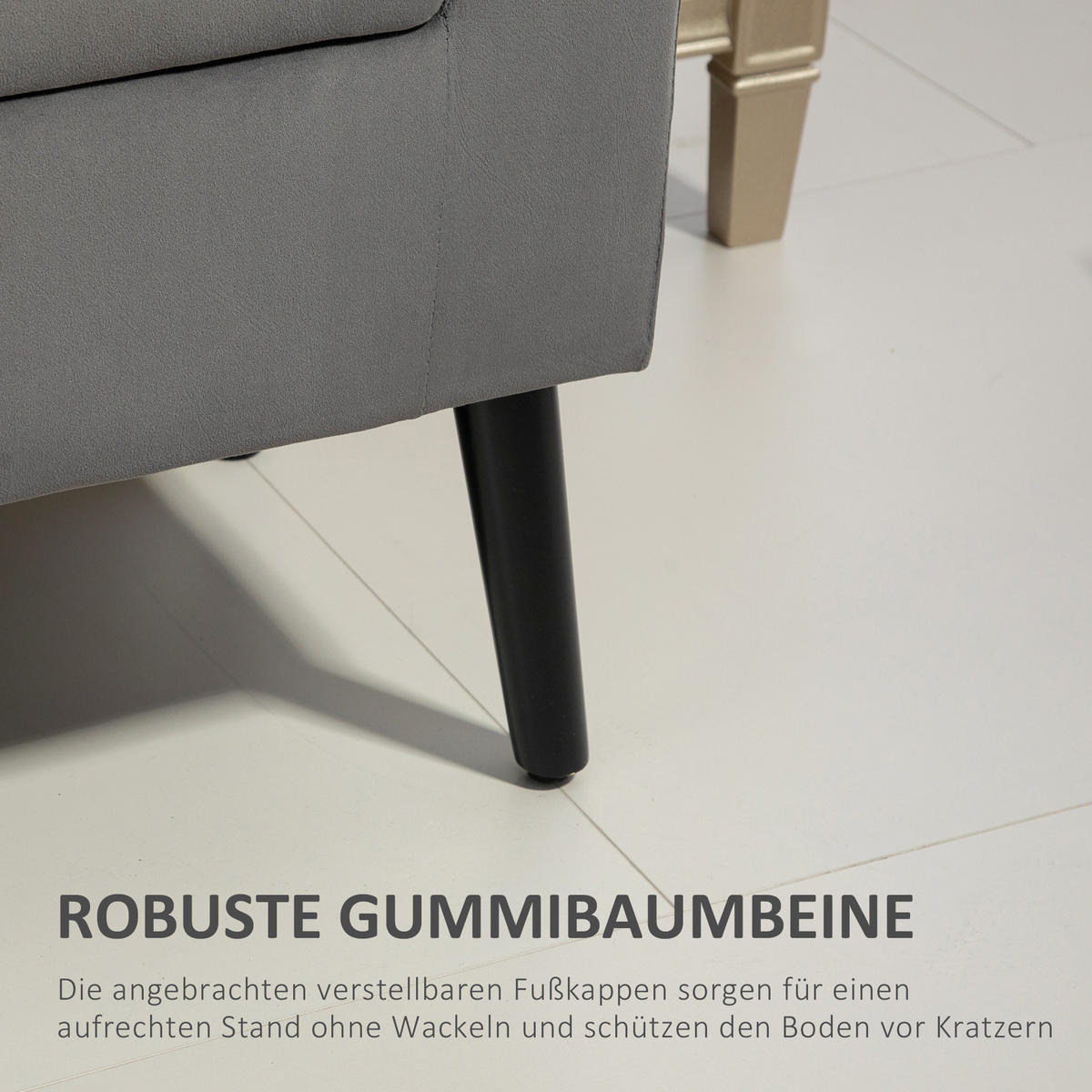 SITZBANK Polsterbank mit Stauraum Truhenbank mit Armlehnen Sitzhöhe 46 cm - Dunkelgrau, Kunststoff (41/65/111.5cm) - HOMCOM