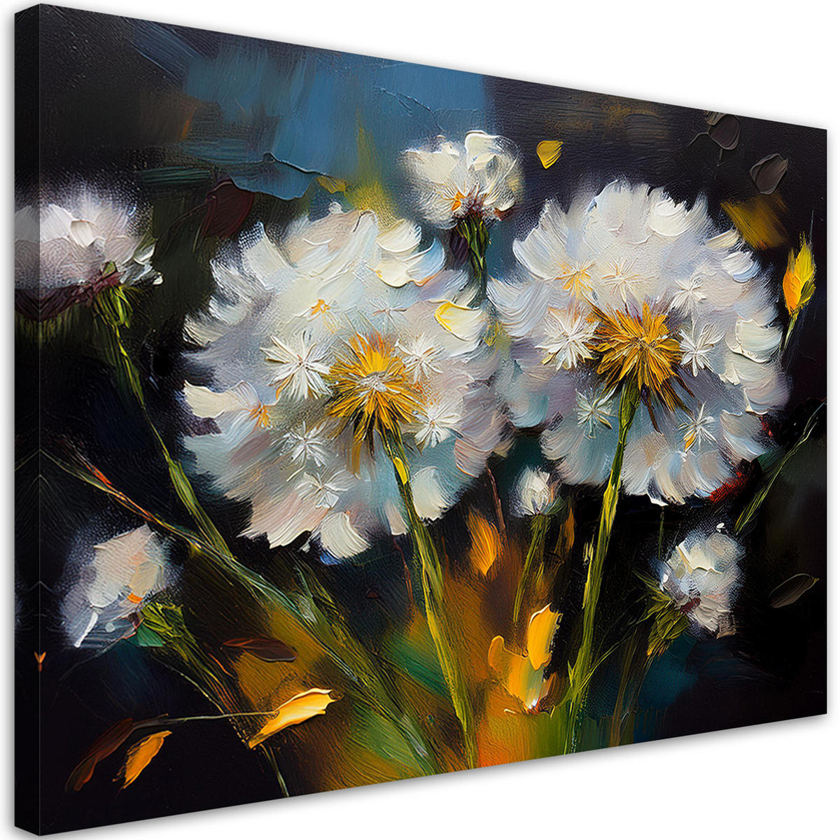 WANDBILD gemalte blütenblätter botanik - Weiß, Textil (60/40cm) - Feeby