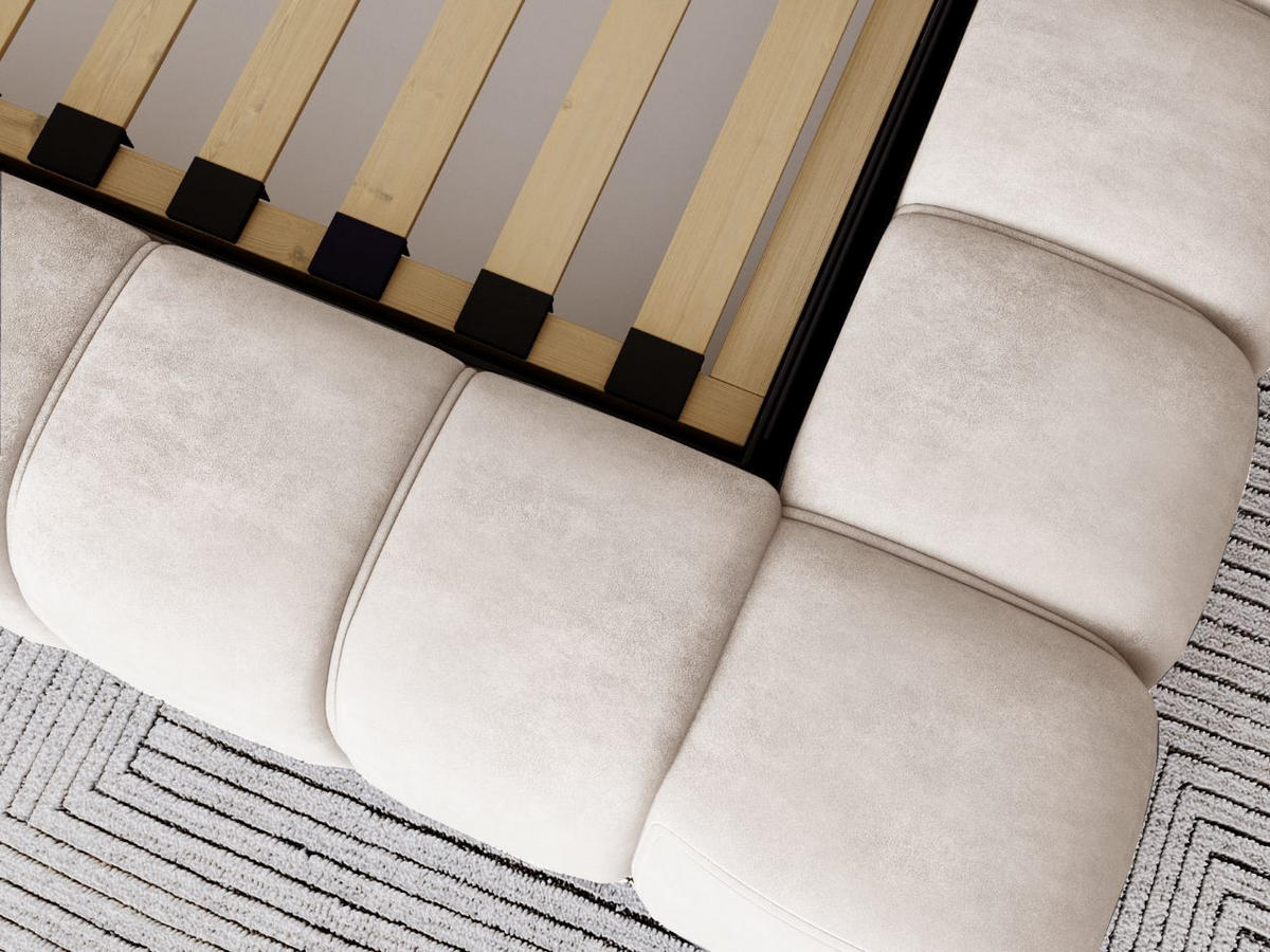 POLSTERBETT Italia 140x200 Cremige - Creme, Textil (140/200cm) - Graingold