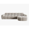 ECKSOFA rechts Lisa aus Samt leichtes beige 4 Sitzplätze - Creme, Textil (170/310cm) - Micadoni