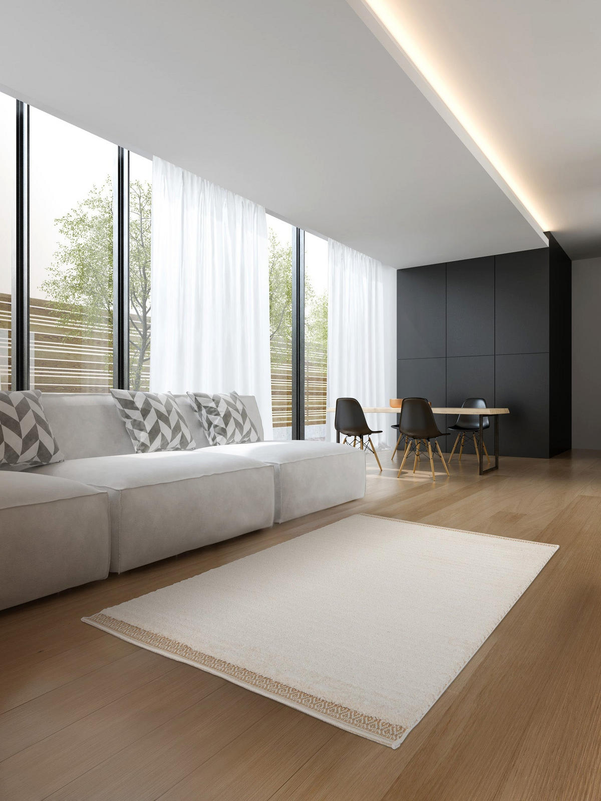 TEPPICH Design Relief-Effekt beige - Beige, Textil (160/230cm) - AFK Living