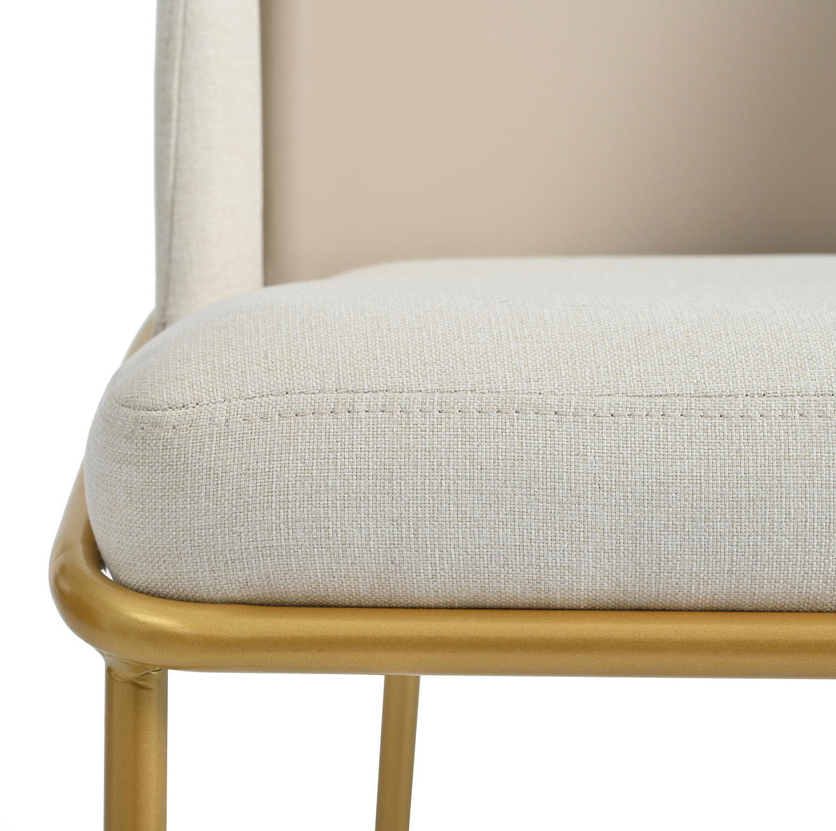STUHL 4er-Set mit verstellbaren Füßen Sitzfläche 44,5x50,8 cm Beige - Beige, Metall (55/85/55.2cm) - Meubliv