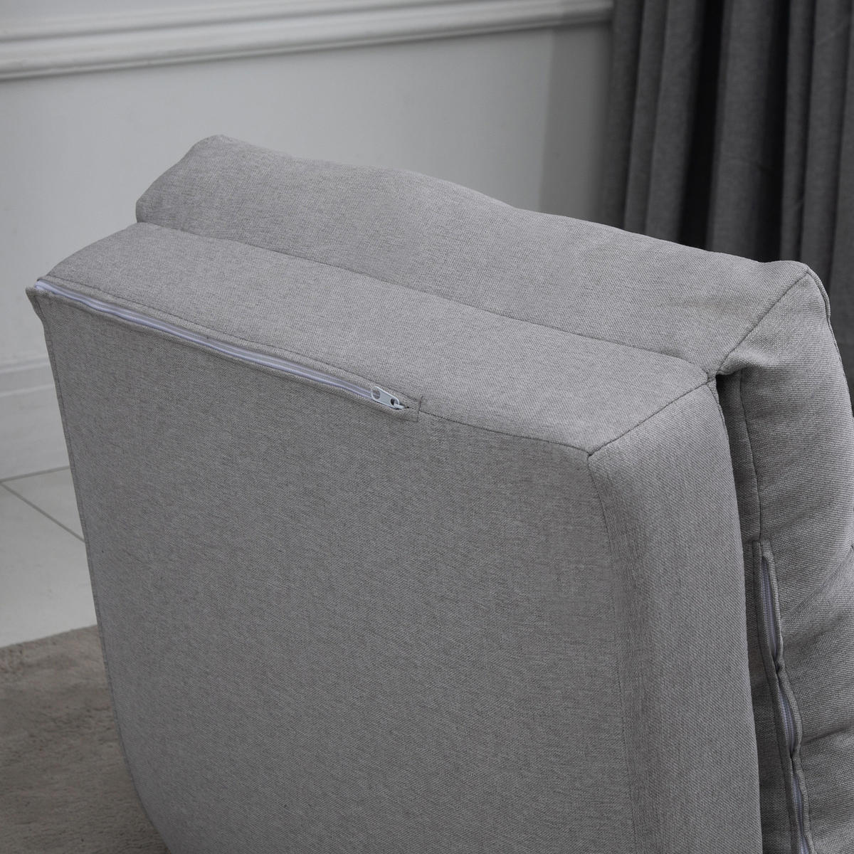 SCHLAFSESSEL DE-08225 2-in-1 mit verstellbarer Rückenlehne Grau - Grau, Metall (60/56/80cm) - ComfortXL