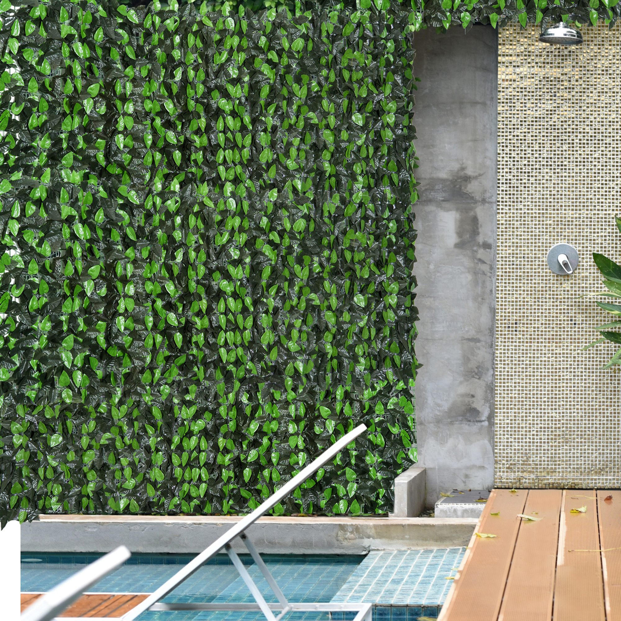 SICHTSCHUTZ, mit UV-Schutz, Heckenpflanze, für Garten, Terrasse, Grün, 3 x 1 m - Grün, Kunststoff (100/100cm) - Outsunny