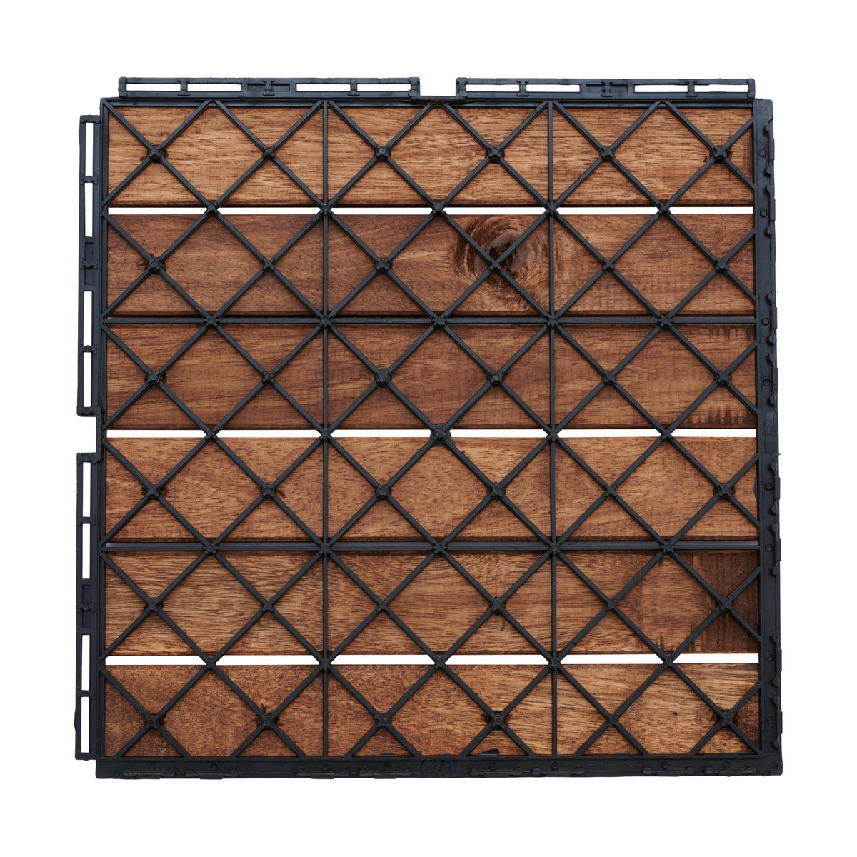 KLICKFLIESEN-SET 10 TLG. Alliste - Braun, Holz (30/30/1.9cm) - casa.pro