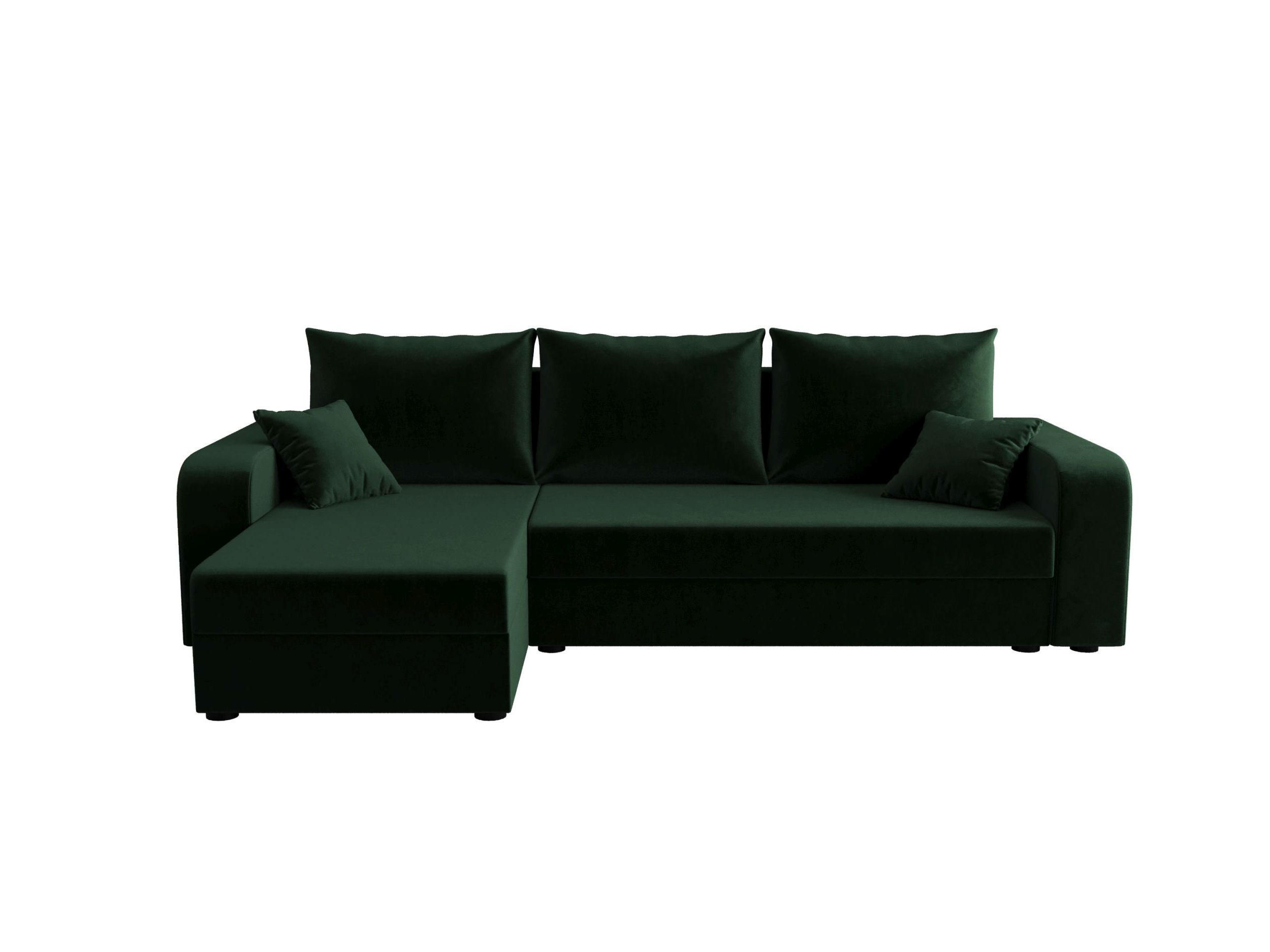 ECKSOFA HEWLET L BIS Itaka 10 Links mit Schlaffunktion - Dunkelgrün, Textil (240/140cm) - Bedante