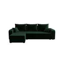 ECKSOFA HEWLET L BIS Itaka 10 Links mit Schlaffunktion - Dunkelgrün, Textil (240/140cm) - Bedante