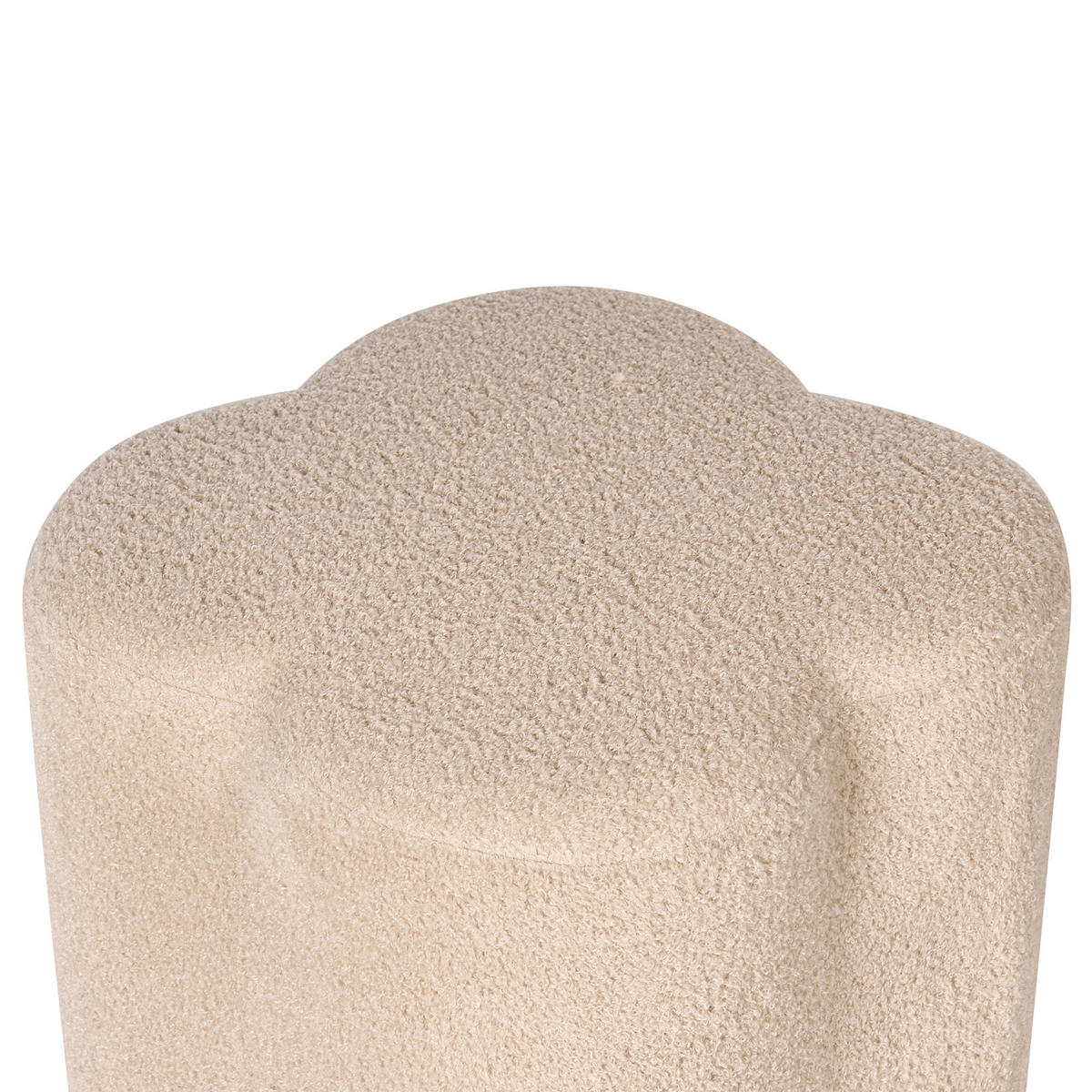 POUF Bouclé Beige Mancos - Beige, Textil (41/44/35cm) - Beliani