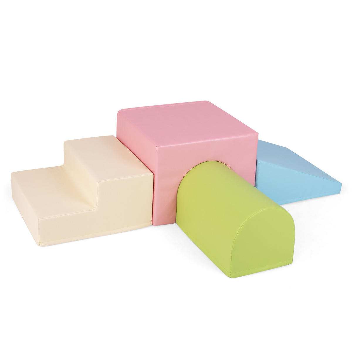 SCHAUMSTOFFBLOCK Rosa (4-teilig) - Pink, Leder (50/38/50cm) - COSTWAY