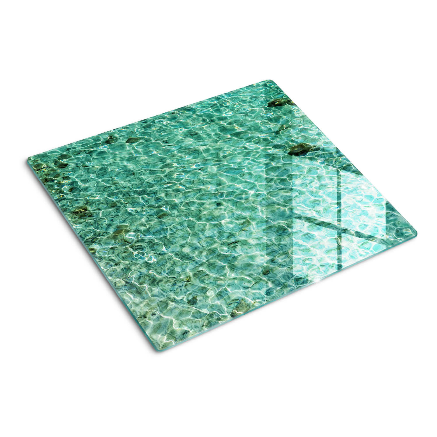 GLASPLATTE 60x52 cm Klares Wasser - Grün, Glas (60/0.4/52cm) - TULUP