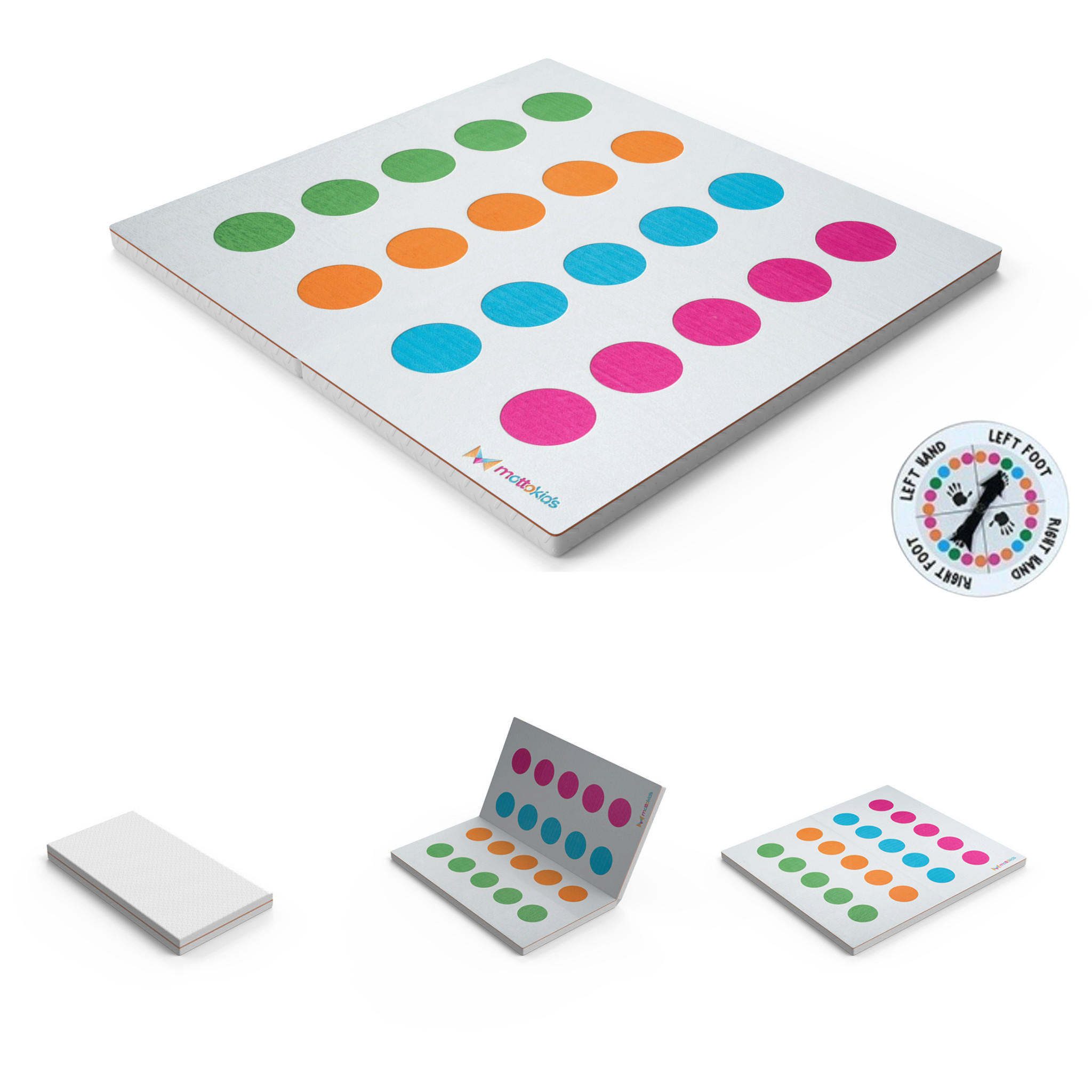 SPIELTEPPICH & Kindermatratze 2in1 Spiel und Schlafmatte Twister - Weiß, Textil (130/140cm) - Gowoll