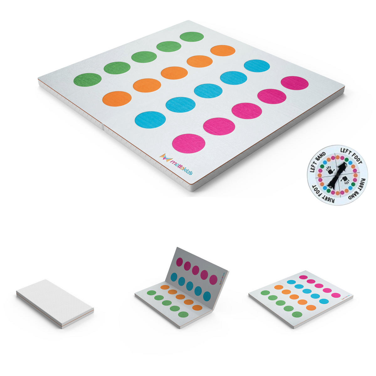 SPIELTEPPICH & Kindermatratze 2in1 Spiel und Schlafmatte Twister - Weiß, Textil (130/140cm) - Gowoll