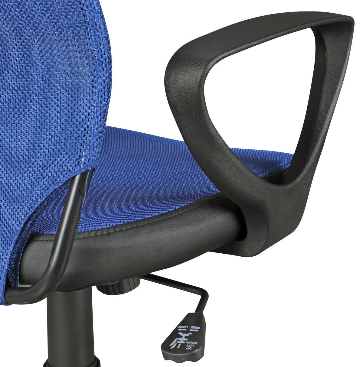 JUGENDDREHSTUHL Nylon Ergonomisch Höhenverstellbar DAVOS, Blau 60x60x101 cm - Blau/Silberfarben, Textil/Metall (60/101/60cm) - KADIMA DESIGN