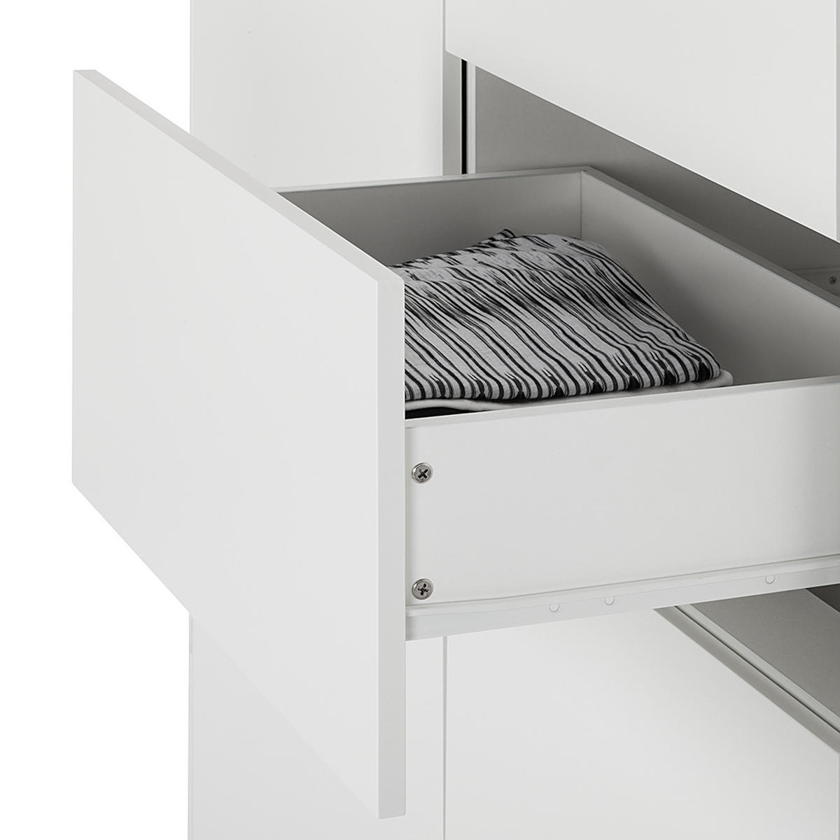 HIGHBOARD mit 4 Schubladen - Weiß / Eiche - 160 x 128 x 40 cm - Eichefarben/Weiß, Eichenholz/Holz (160/128/40cm) - home24