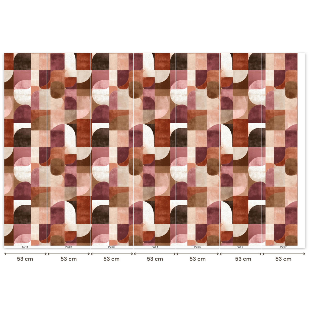 TAPETE - Geometrie - Modern - Retro - 350x240 cm - Multicolor, Papier (350/240cm) - OnlyWow
