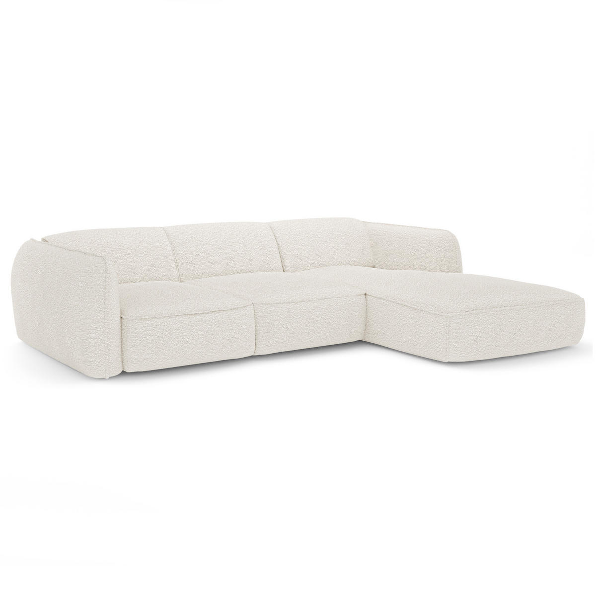 ECKSOFA RECHTS Bouclé-Stoff Creme 272cm - Creme, Textil (272/165cm) - Sia Home