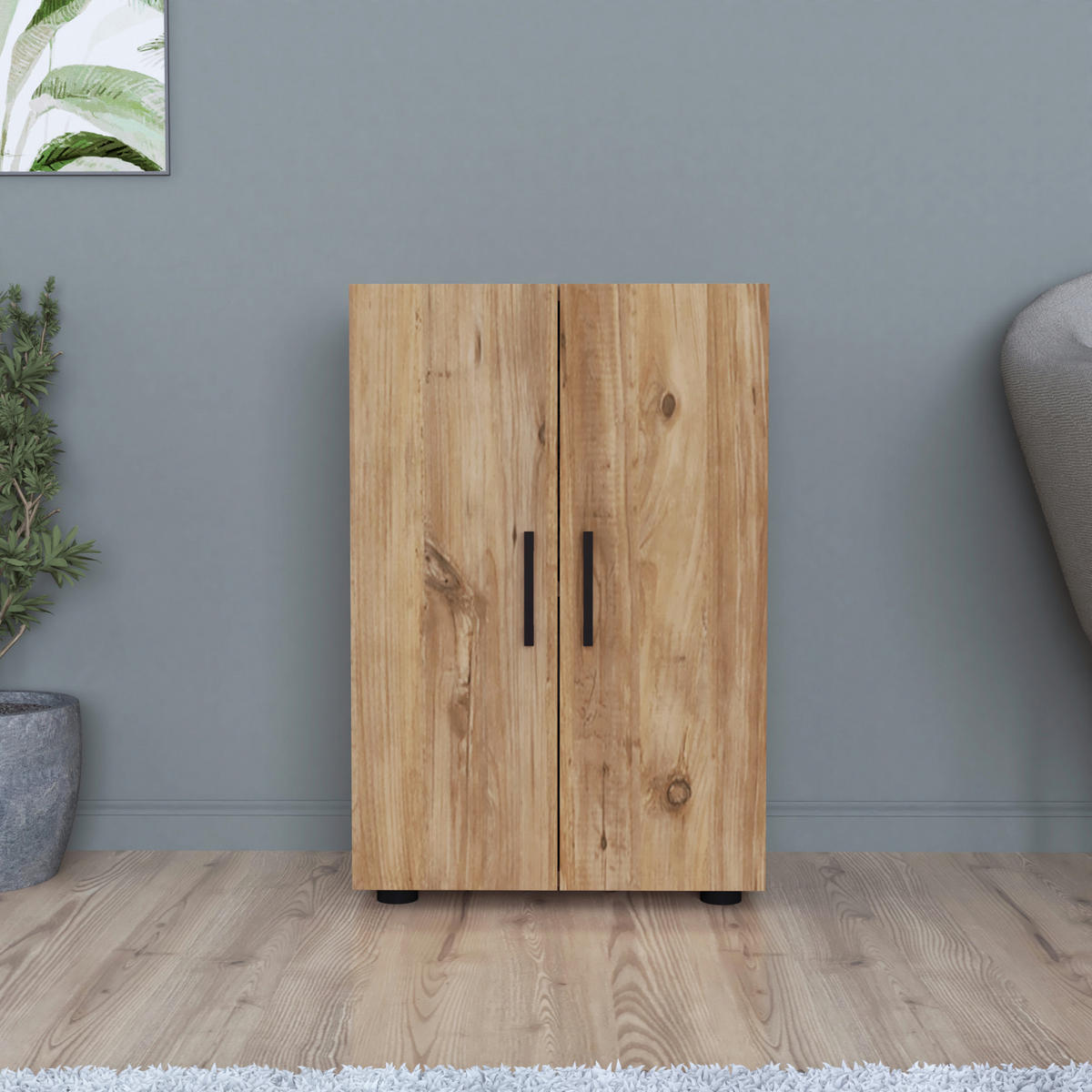 MEHRZWECKSCHRANK Åsnes - Eichefarben, Holzwerkstoff (49/74/32cm) - [en.casa]