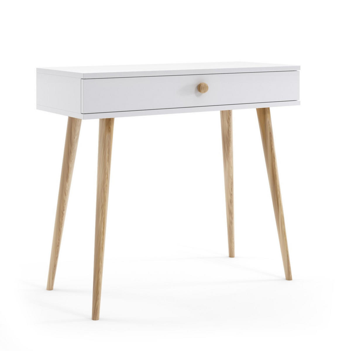 SCHMINKTISCH Ikon, Weiß, Schreibtisch, Konsole, Mit Schublade, Auf Hohen Holzbeinen - Weiß, Holzwerkstoff (39/90/80cm) - Bettso