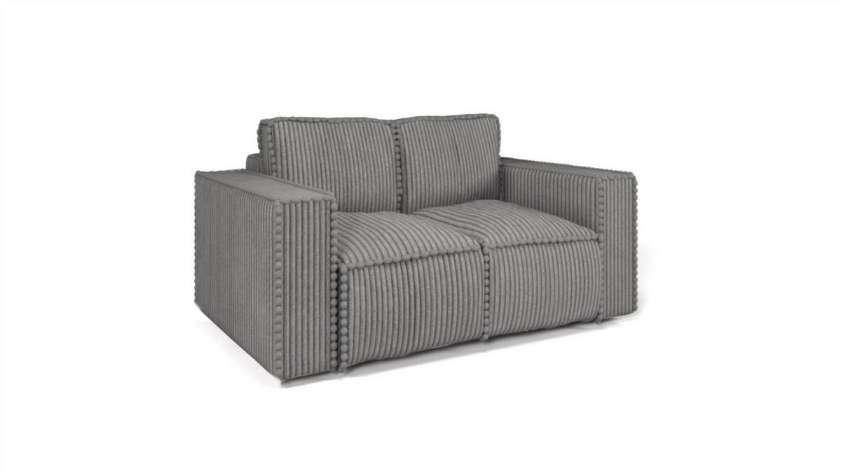 SOFASET Vajana 3-2-1 - Grau, Holzwerkstoff/Textil (240/86/102cm) - Fun Möbel