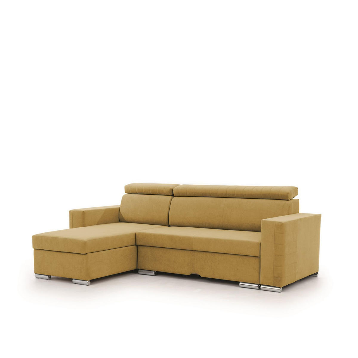 ECKSOFA Canton In Camelia - Gelb, Holzwerkstoff/Textil (260/173cm) - Fun Möbel