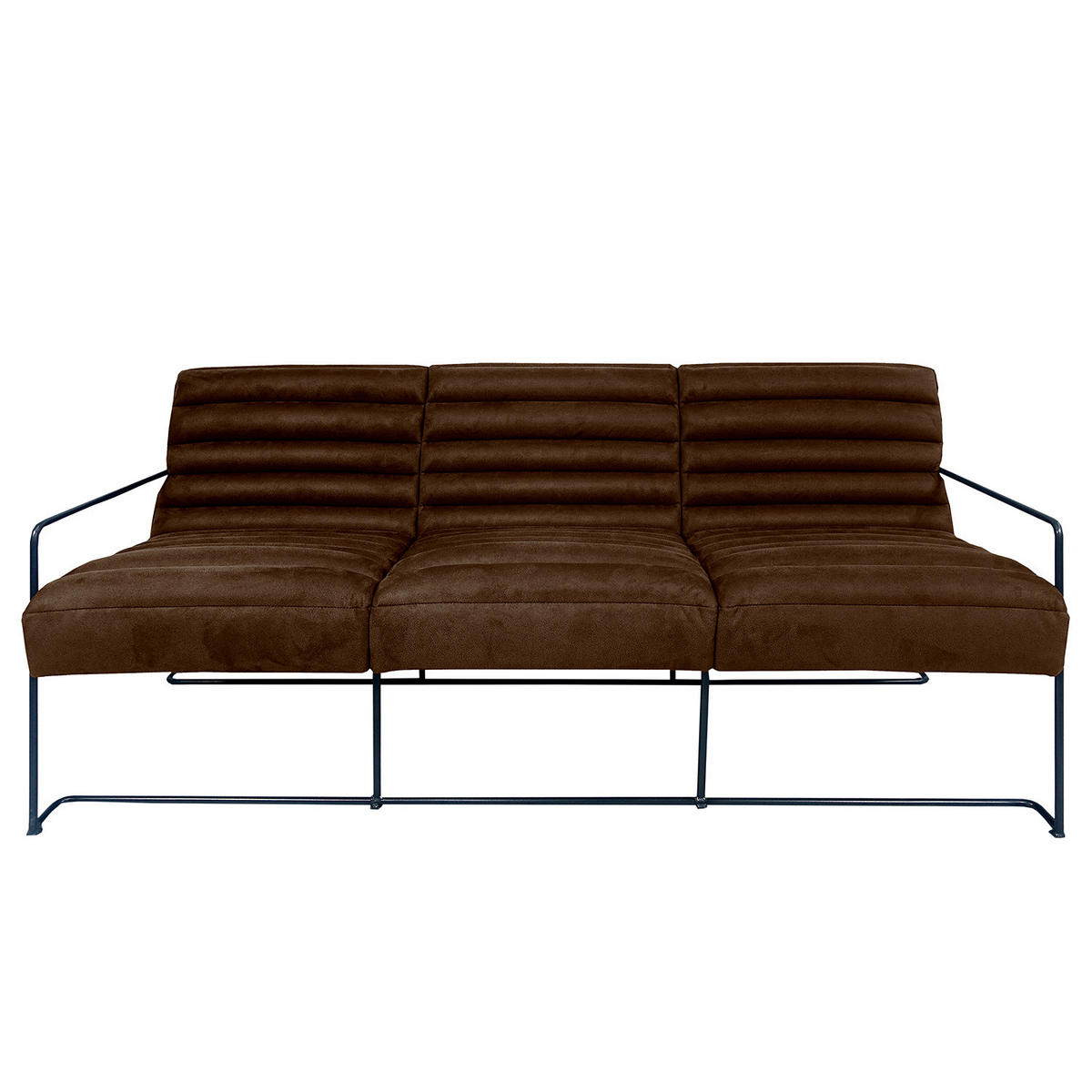 3-SITZER SOFA - Antiklederlook - Braun, Textil (181/81/78cm) - home24