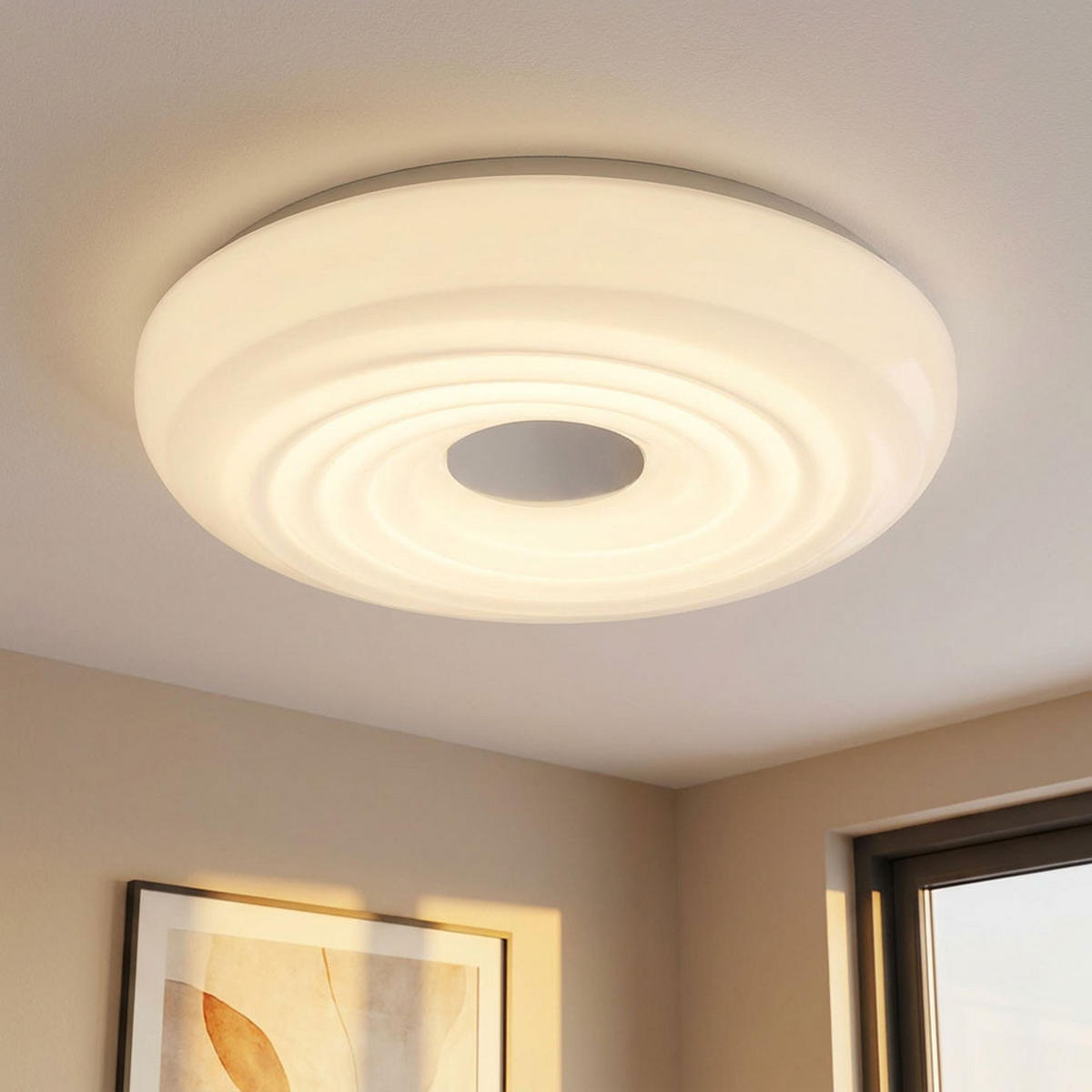 LED DECKENLEUCHTE Metall Weiß Rund - Weiß, Metall (35/35/8.5cm) - Globo Lighting