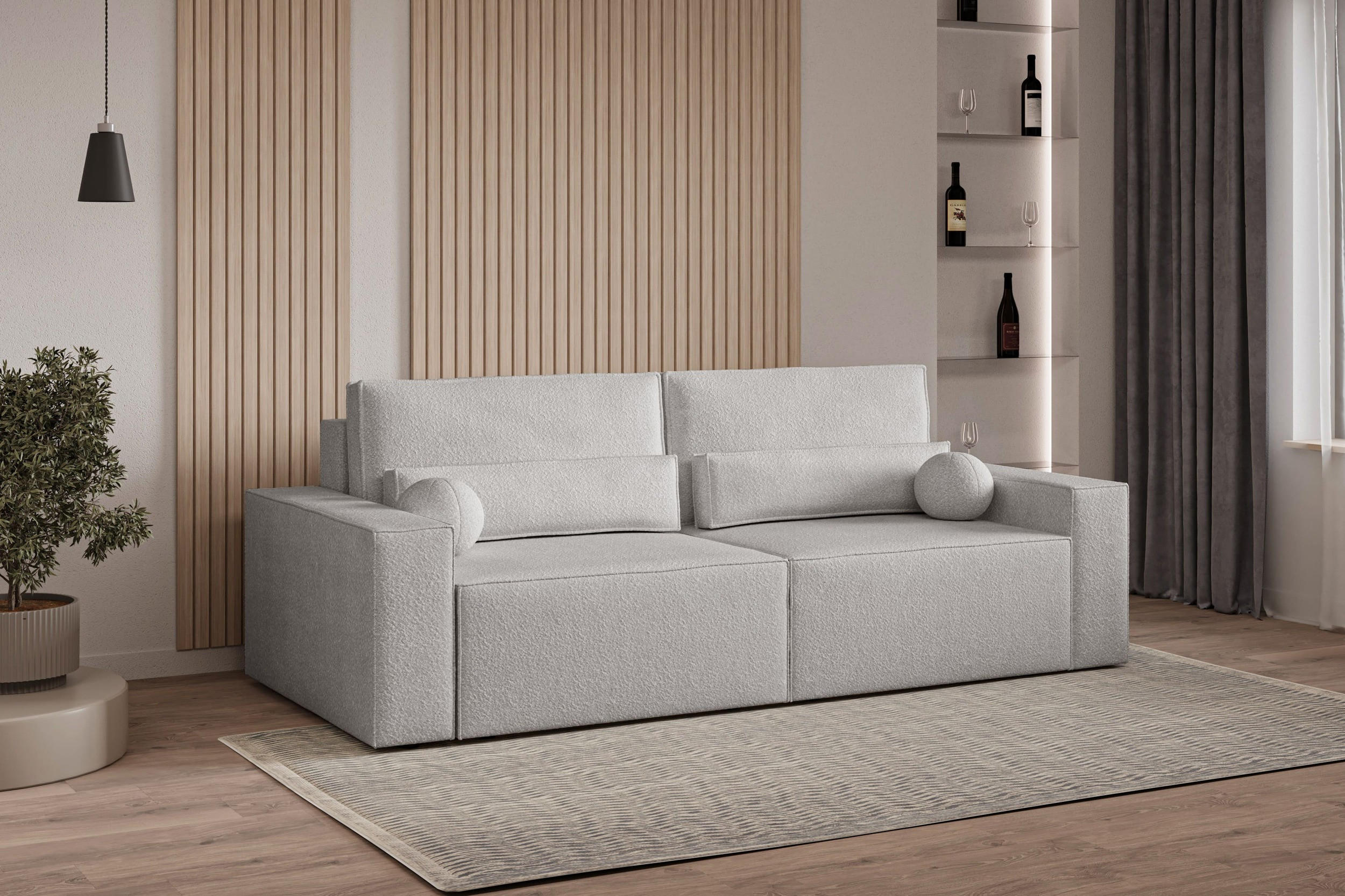 SCHLAFSOFA - Denver mini - Hellgrau (Anthology 15) - Hellgrau, Holzwerkstoff (248/92/110cm) - Möblo