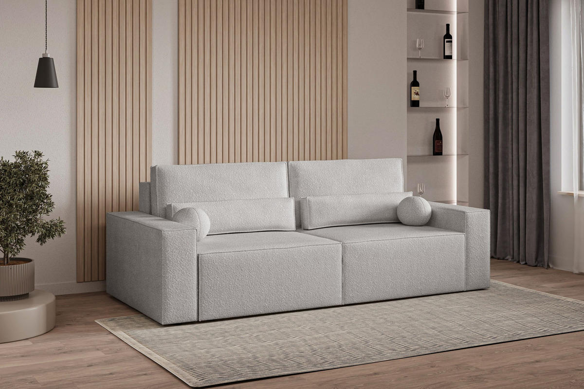SCHLAFSOFA - Denver mini - Hellgrau (Anthology 15) - Hellgrau, Holzwerkstoff (248/92/110cm) - Möblo