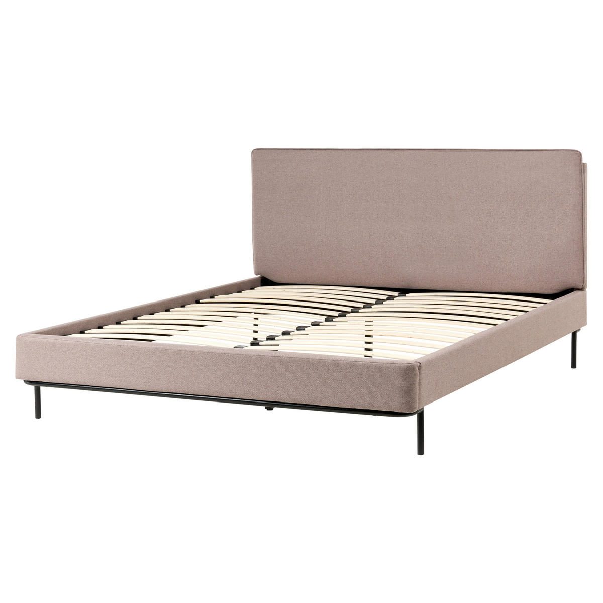 ÁGY ágyráccsal 160/200 cm Tópszín Corio - fekete/taupe, textil (160/200cm) - Beliani