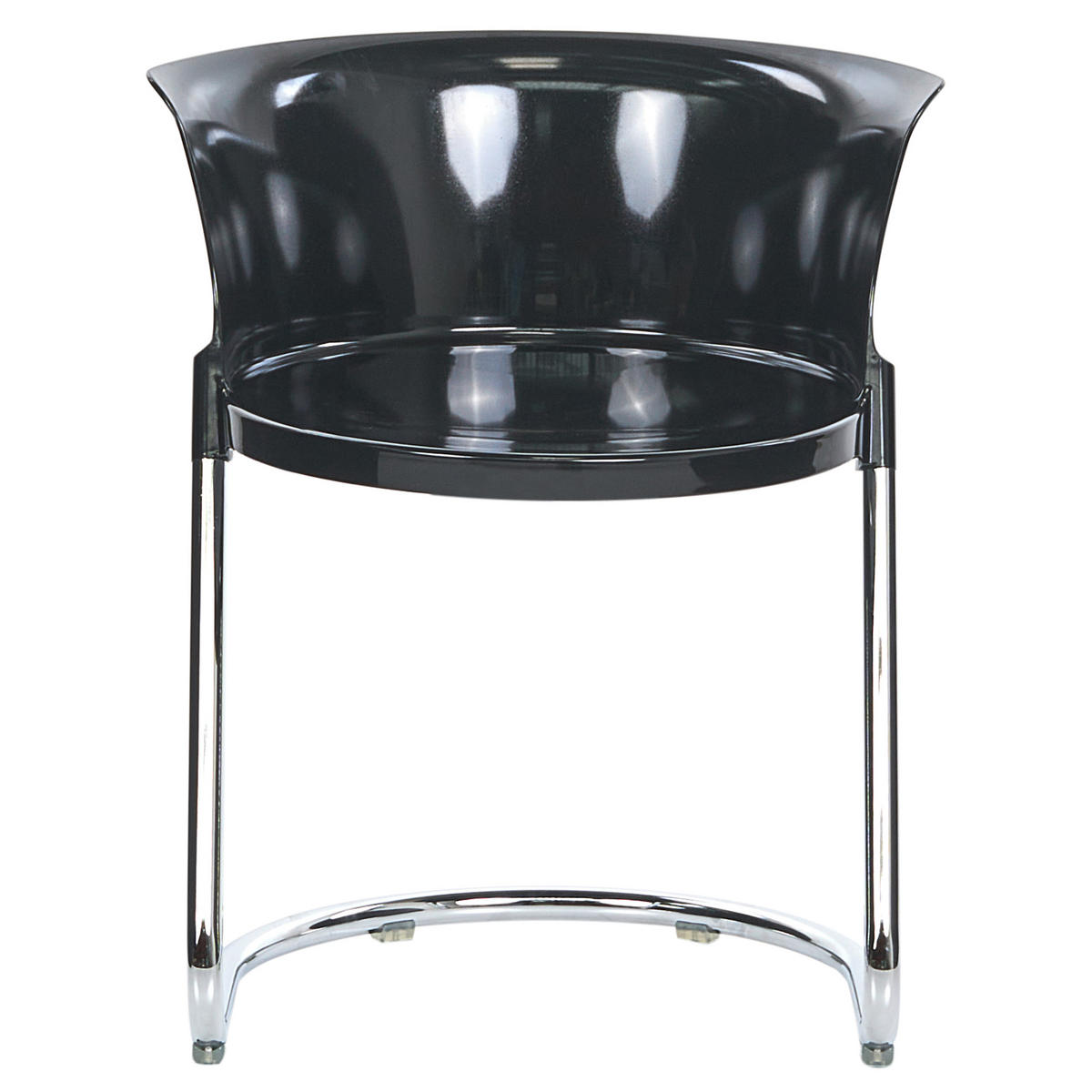 ESSZIMMERSTUHL 2er Set Schwarz Oshkosh - Silberfarben/Schwarz, Kunststoff (47/63/50cm) - Beliani